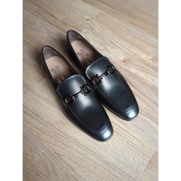 Salvatore Ferragamo Square Toe Gancini Bit Leather Loafer Dress Shoes Mens 7 E main image 5